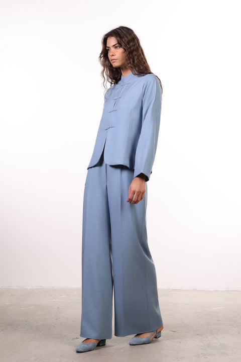 THE JAPANESE LINEN BLEND SHIRT - WOMENS BLUE