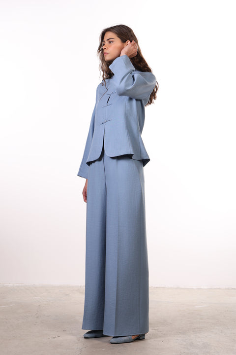 THE JAPANESE LINEN BLEND SET — WOMENS BLUE