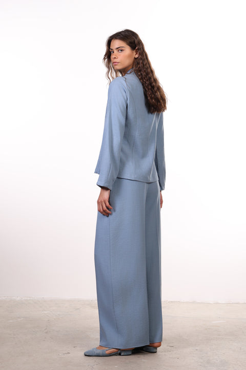 THE JAPANESE LINEN BLEND SHIRT - WOMENS BLUE