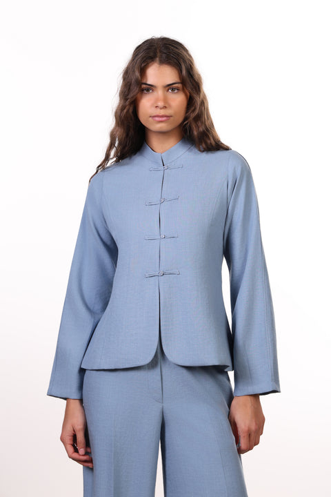 THE JAPANESE LINEN BLEND SET — WOMENS BLUE