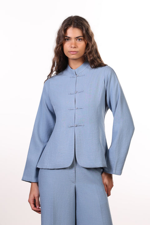 THE JAPANESE LINEN BLEND SHIRT - WOMENS BLUE