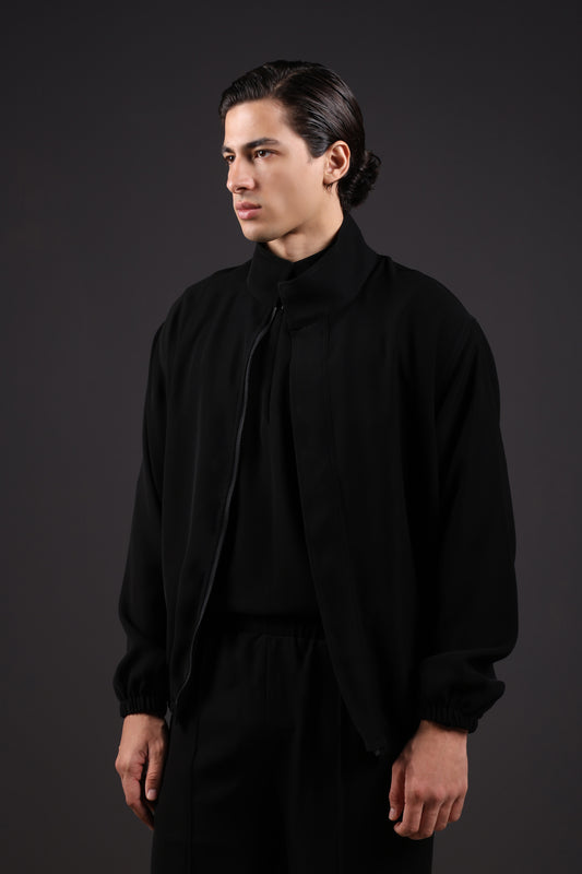 SOLID JACKET — IN BLACK (WITH ELASTIC)