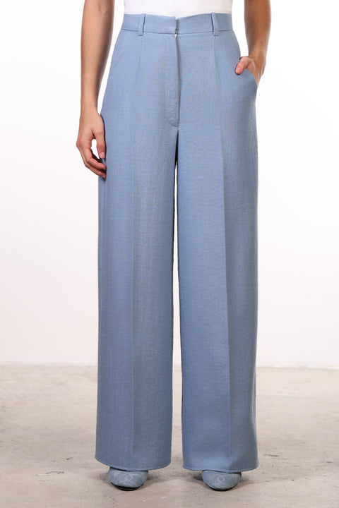 THE JAPANESE LINEN BLEND SET — WOMENS BLUE