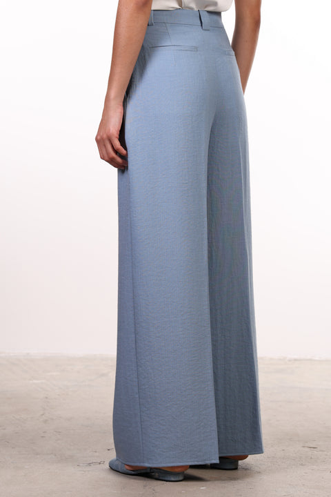 THE JAPANESE LINEN BLEND PANTS — WOMENS BLUE