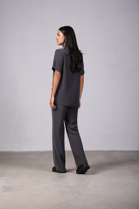 CLASSIC SHIRT HALF SLEEVES — WOMENS GREY