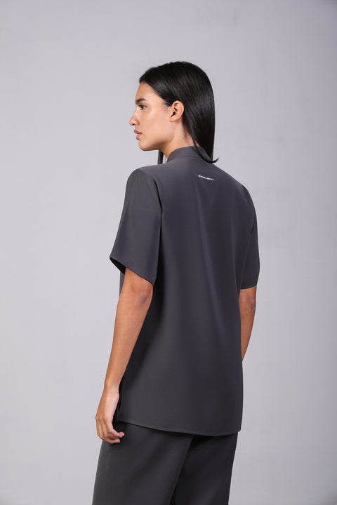 CLASSIC SHIRT HALF SLEEVES SET — WOMENS GREY