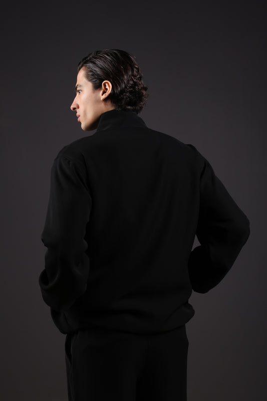 SOLID JACKET — IN BLACK (WITH ELASTIC)