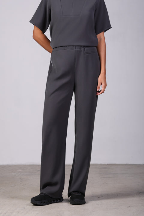 CLASSIC SHIRT HALF SLEEVES SET — WOMENS GREY