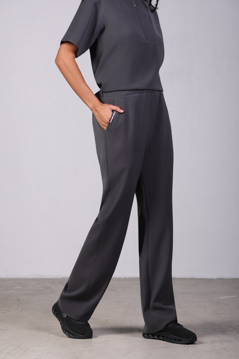 CLASSIC SHIRT HALF SLEEVES SET — WOMENS GREY