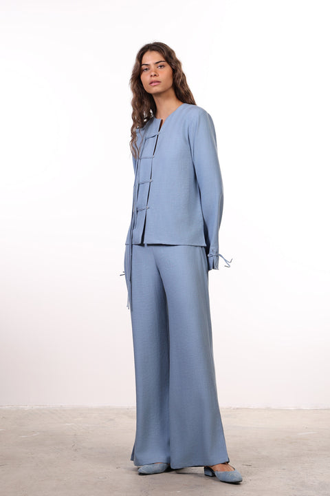 THE ISLAND LINEN BLEND SET — WOMENS BLUE