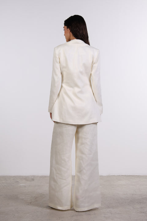 THE LINEN BLAZER — WOMENS OFF WHITE