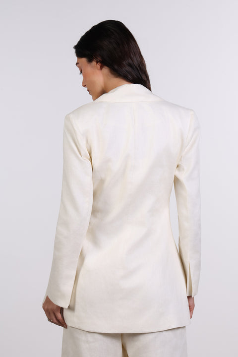 THE LINEN BLAZER — WOMENS OFF WHITE