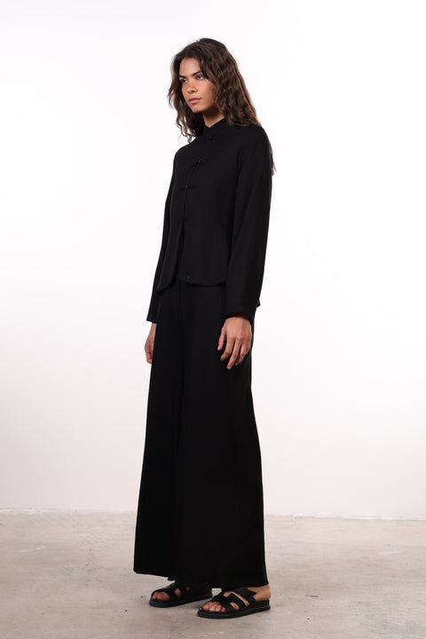 THE JAPANESE LINEN BLEND SET — WOMENS BLACK