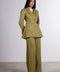 THE LINEN BLAZER — WOMENS MOSS GREEN