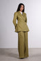 THE LINEN BLAZER — WOMENS MOSS GREEN