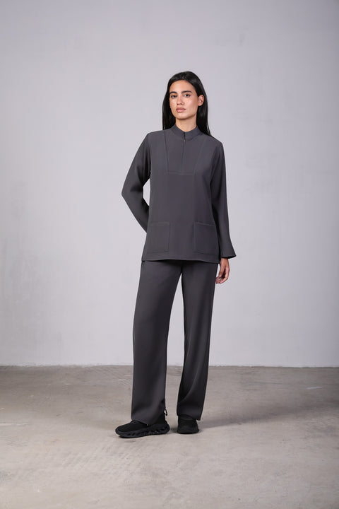 CLASSIC SHIRT FULL SLEEVES — WOMENS GREY