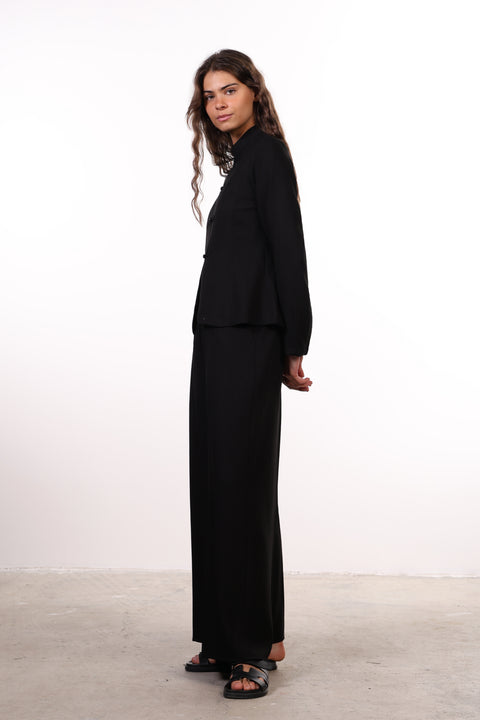 THE JAPANESE LINEN BLEND SET — WOMENS BLACK