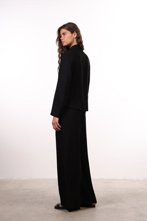 THE JAPANESE LINEN BLEND SET — WOMENS BLACK