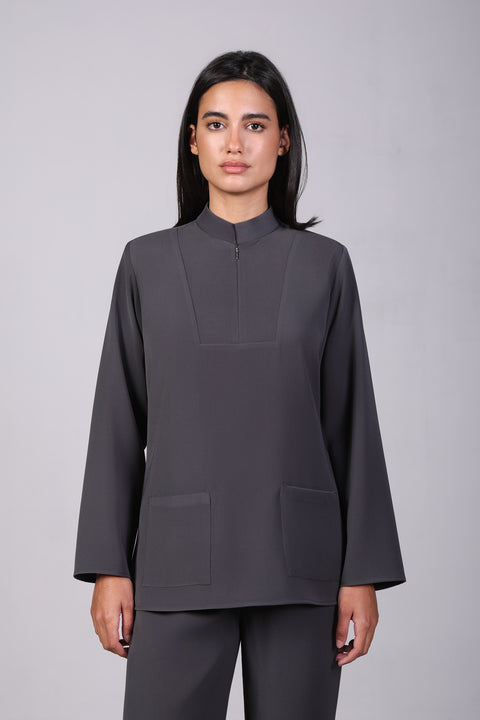 CLASSIC SHIRT FULL SLEEVES — WOMENS GREY