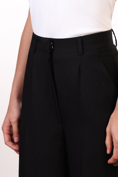THE JAPANESE LINEN PANTS — WOMENS BLACK