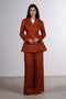 THE LINEN BLAZER — WOMENS BURNT ORANGE