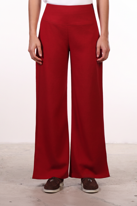 THE ISLAND LINEN BLEND PANTS — WOMENS RED