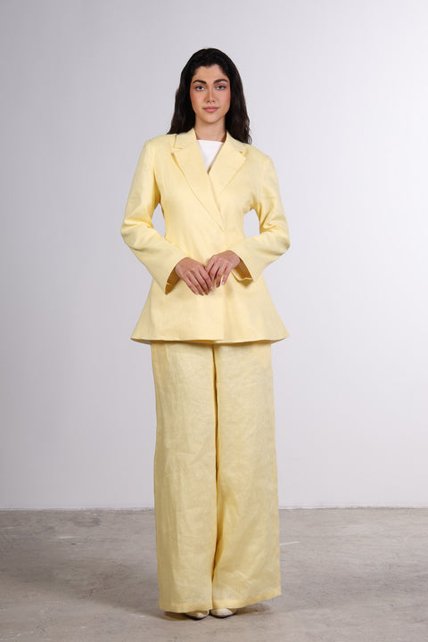 THE LINEN BLAZER — WOMENS YELLOW