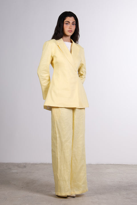 THE LINEN BLAZER — WOMENS YELLOW