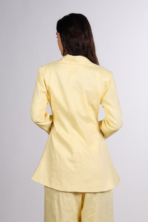 THE LINEN BLAZER — WOMENS YELLOW
