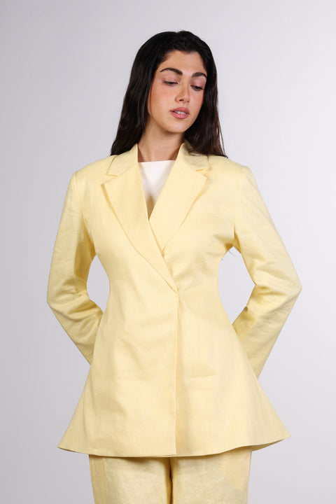 THE LINEN BLAZER — WOMENS YELLOW