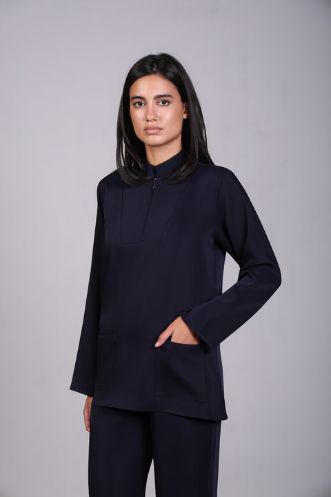 CLASSIC SHIRT FULL SLEEVES — WOMENS NAVY
