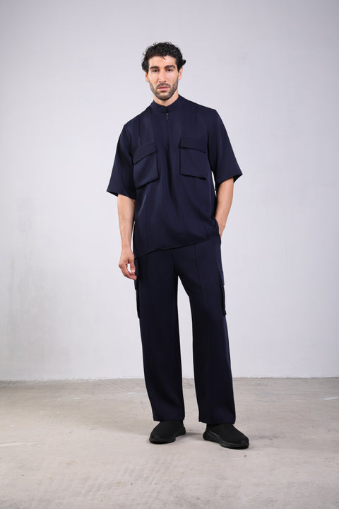 CORE SHIRT HALF SLEEVES SET — MENS NAVY