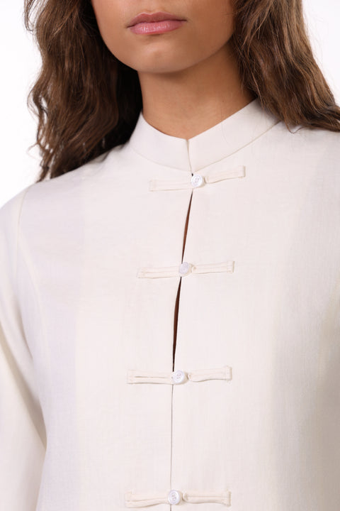 THE JAPANESE LINEN BLEND SET — WOMENS OFF WHITE