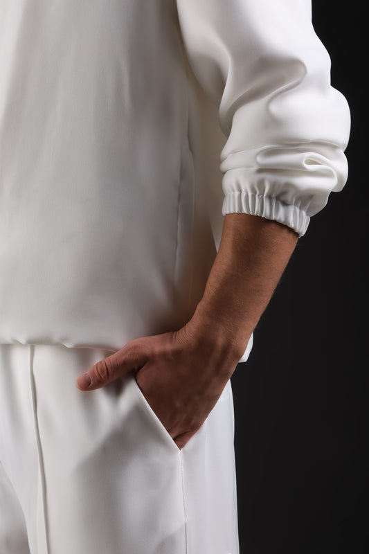 SOLID JACKET — IN WHITE (WITH ELASTIC)