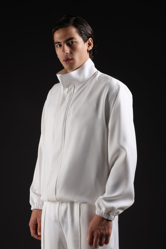 SOLID JACKET — IN WHITE (WITH ELASTIC)