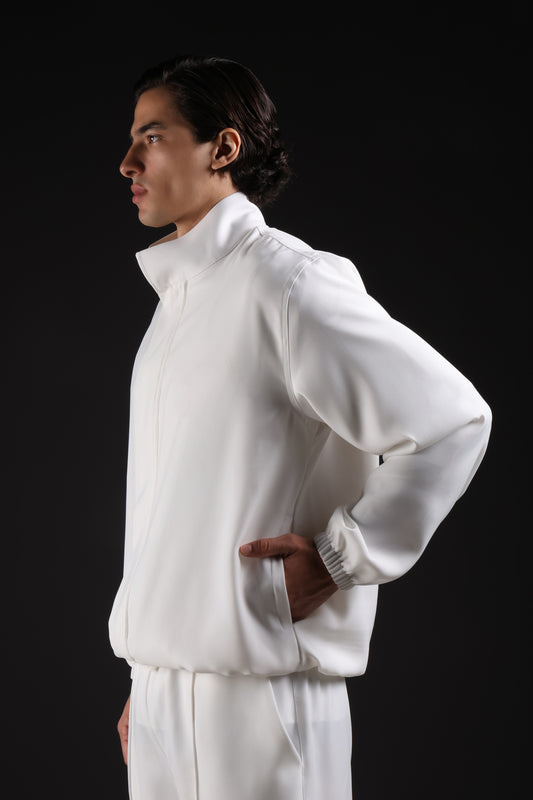 SOLID JACKET — IN WHITE (WITH ELASTIC)