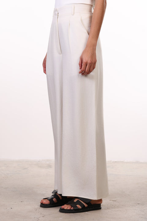 THE JAPANESE LINEN PANTS — WOMENS OFFWHITE