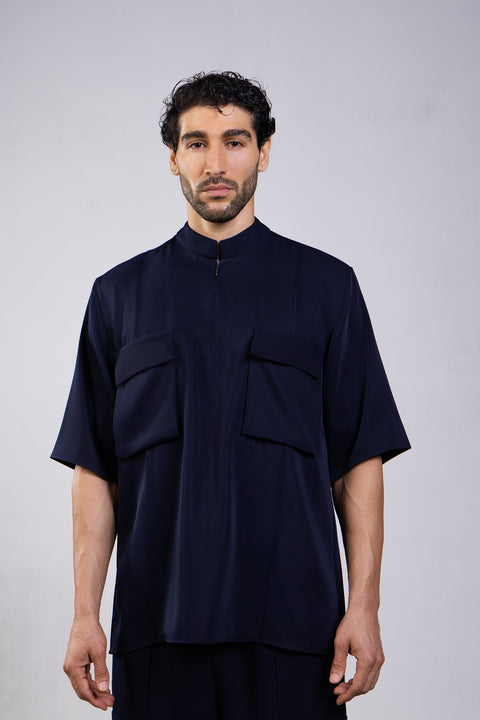 CORE SHIRT HALF SLEEVES — MENS NAVY