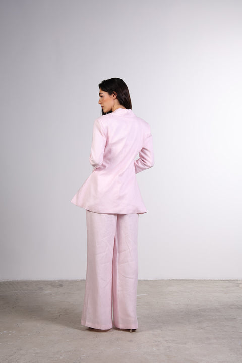 THE LINEN BLAZER — WOMENS PINK