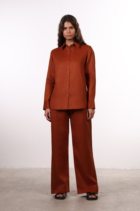 THE CLASSIC LINEN SET — WOMENS BURNT ORANGE