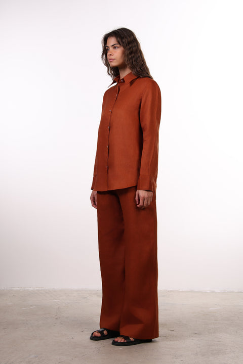 THE CLASSIC LINEN SET — WOMENS BURNT ORANGE