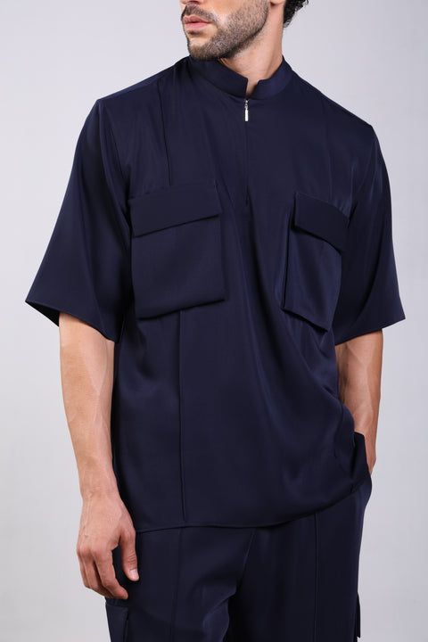 CORE SHIRT HALF SLEEVES — MENS NAVY