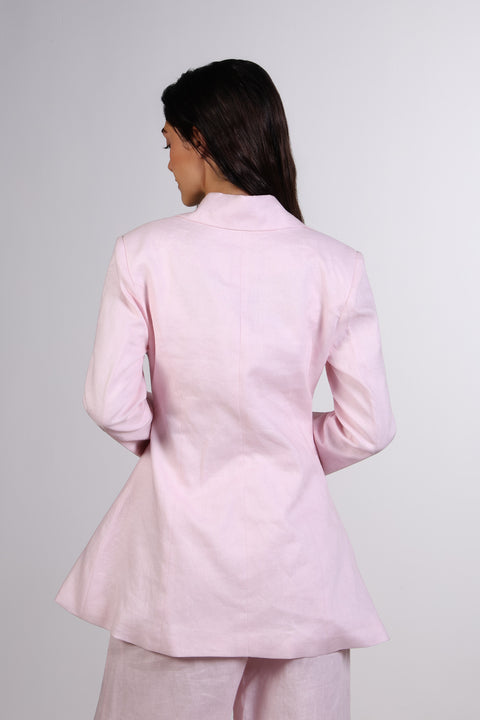 THE LINEN BLAZER — WOMENS PINK