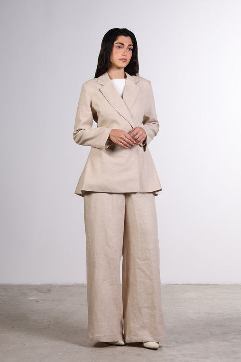 THE LINEN BLAZER — WOMENS BEIGE