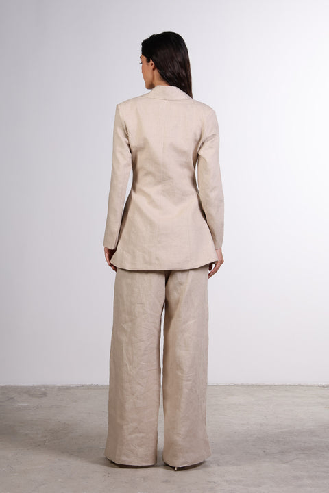 THE LINEN BLAZER — WOMENS BEIGE