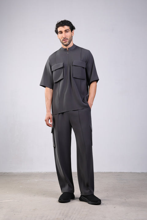 CORE SHIRT HALF SLEEVES SET — MENS GREY