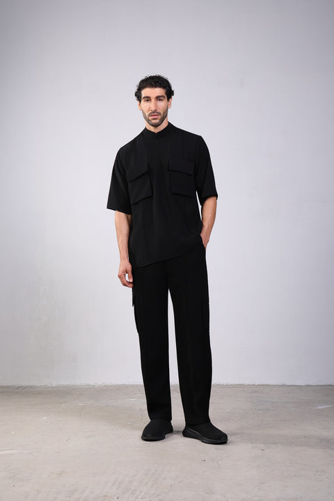 CORE SHIRT HALF SLEEVES SET — MENS BLACK