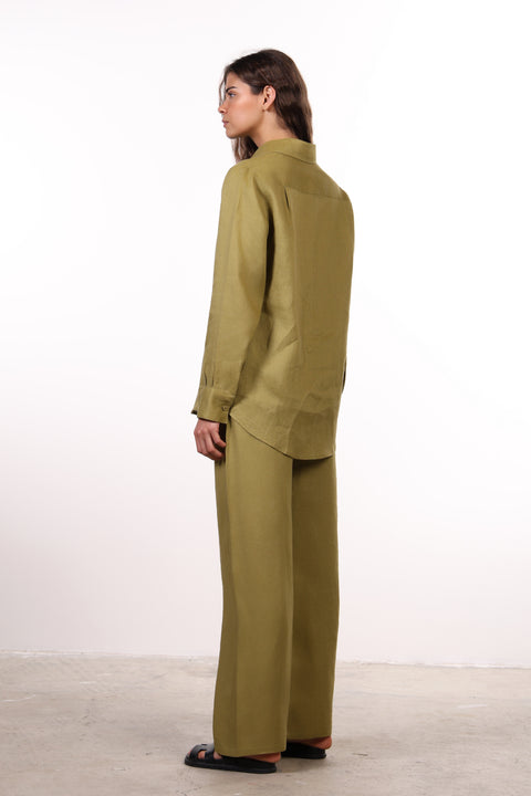 THE CLASSIC LINEN SET — WOMENS MOSS GREEN