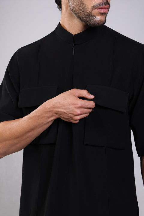 CORE SHIRT HALF SLEEVES — MENS BLACK