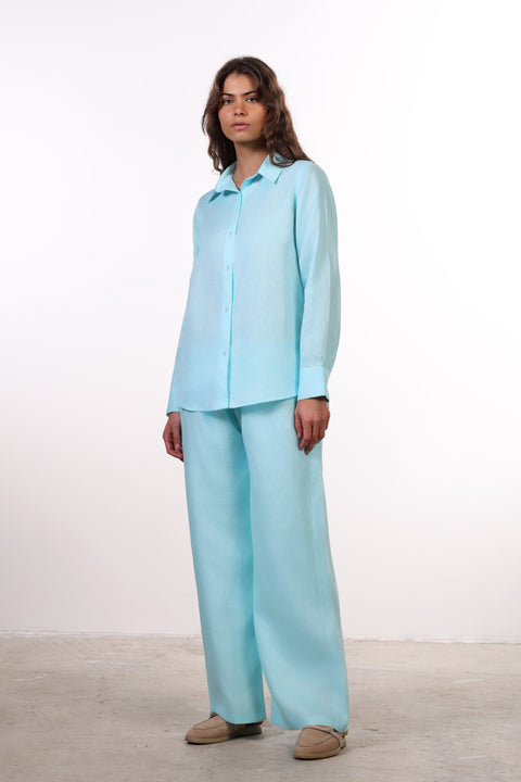 THE CLASSIC LINEN PANTS — WOMENS TEAL
